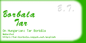 borbala tar business card